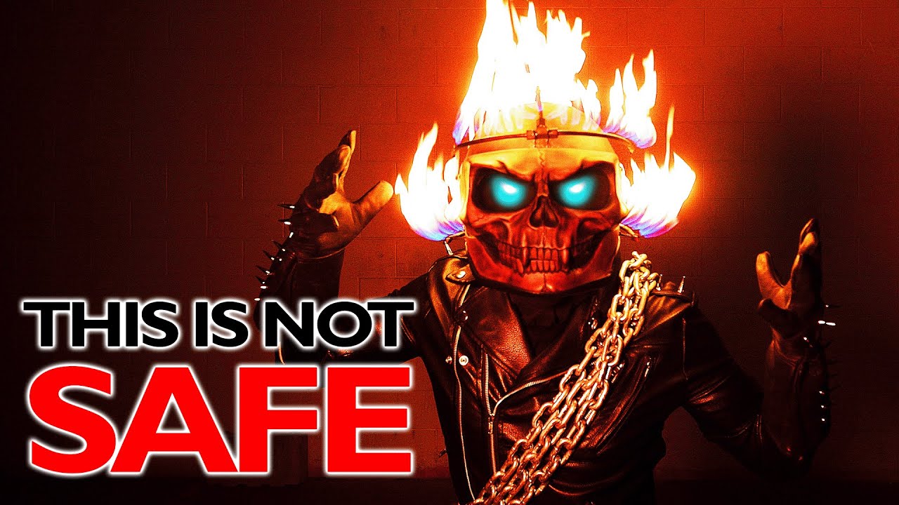 We made a FLAMING GHOST RIDER HELMET!