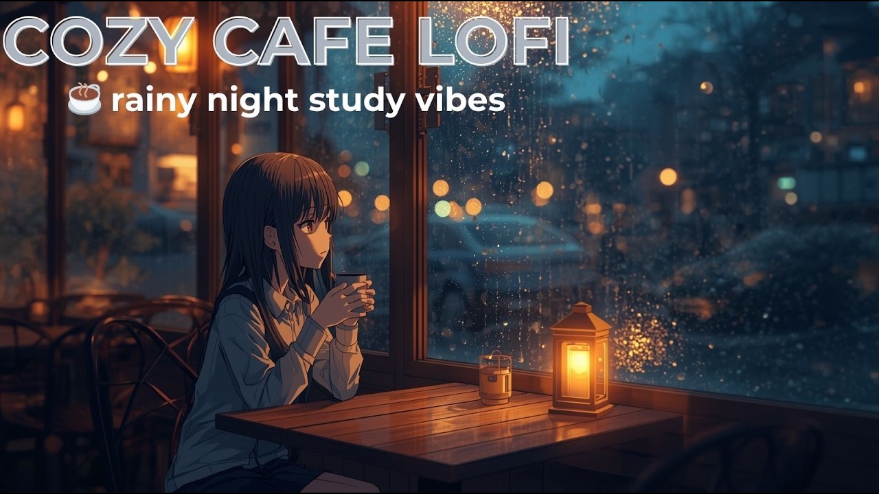 Cozy Cafe Lofi ☕ Rainy Night Study Vibes — 2 Hour Chill Mix to Focus & Relax