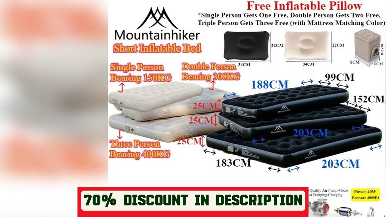 A must-have product #MOUNTAINHIKER 2025 Interior Air Mattress Glamping Mats PVC Inflatable Sleepin