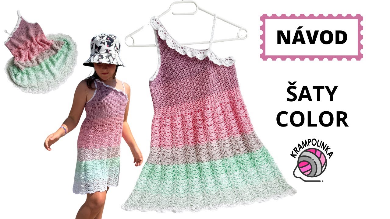 Háčkované šaty Color pro slečny a dívky