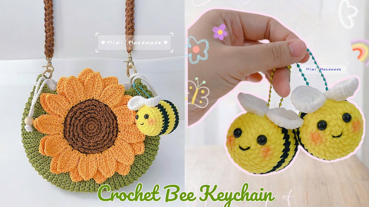 Móc Len Móc Khoá Bé Ong Nhỏ Dễ Thương 🐝 Crochet Bee Baby Keychain | Mimi Handmade