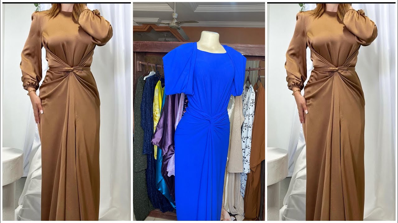 HOW TO CUT AND SEW THE FRONT TWIST DRESS #abaya #dressdesign #modeststyle #sewing #tutorial #diy