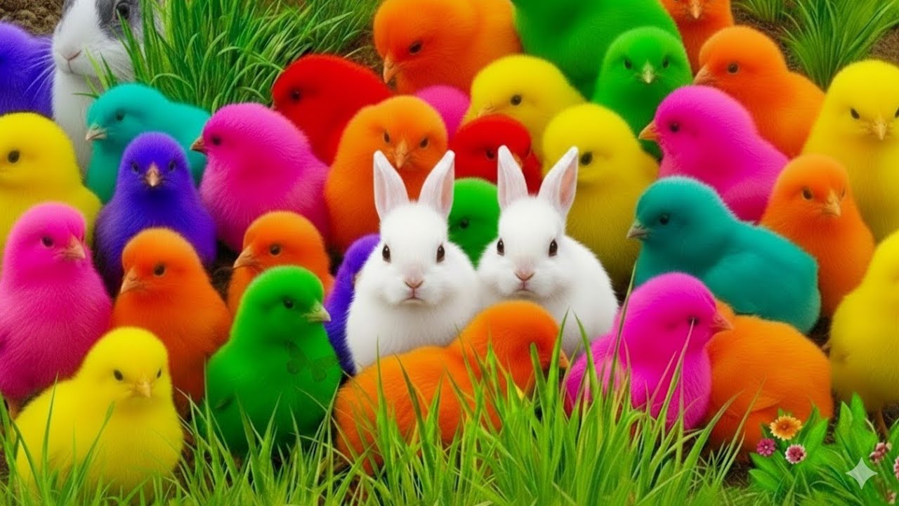 Tangkap Ayam Lucu, ayam warna warni, ayam rainbow, kelinci lucu, bebek lucu