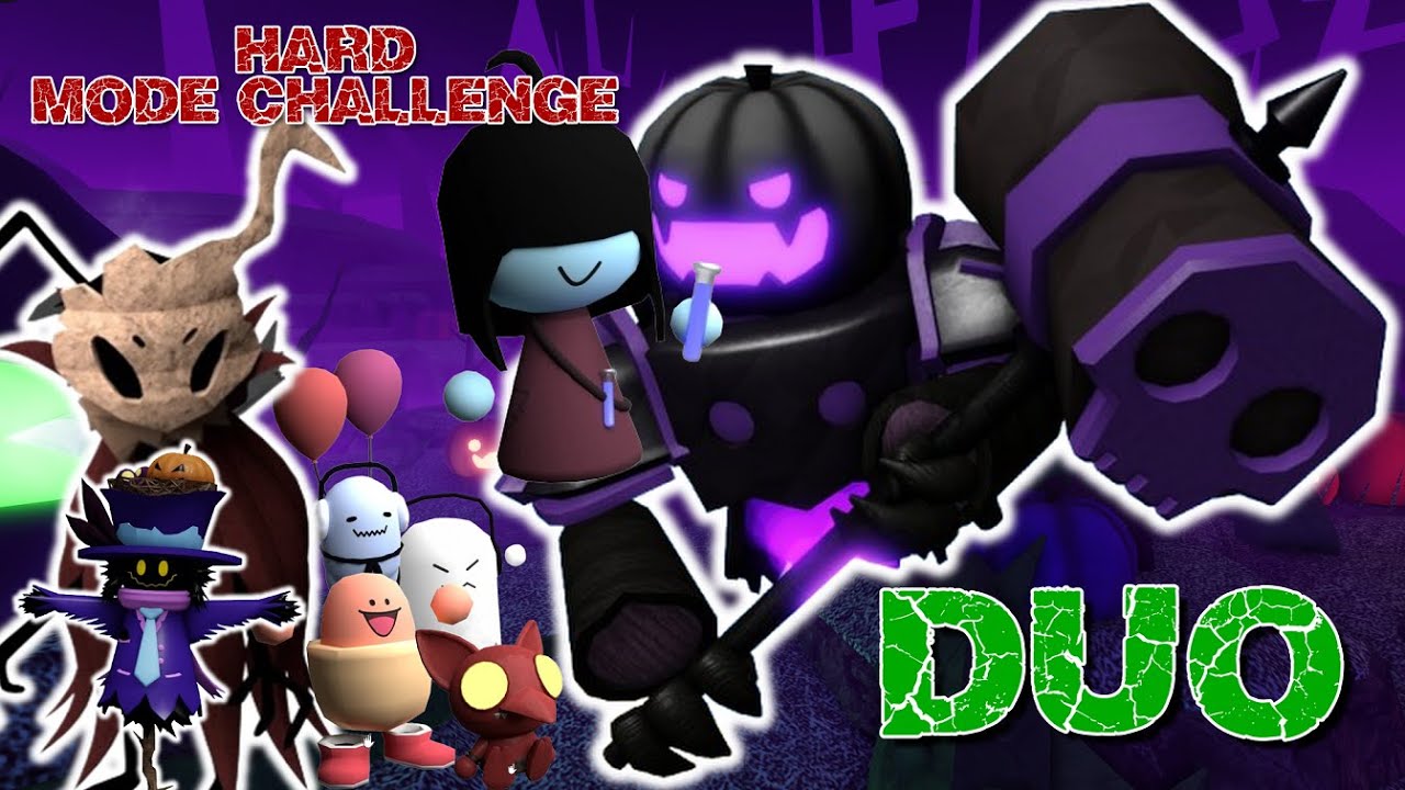 HOW TO DUO PUMPKIN PARANOIA Hard Mode  in Roblox Tower Heroes 10.25.2025 update (2 VIDEO)