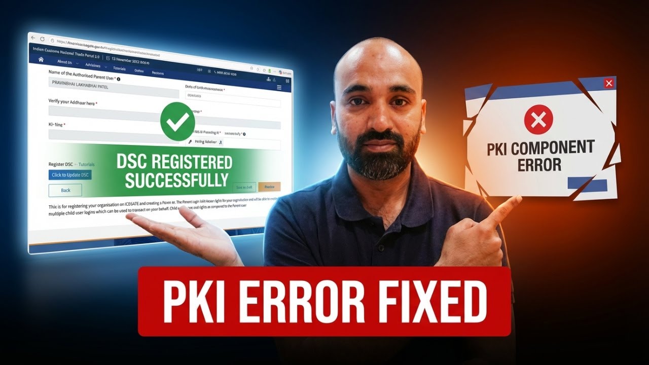 ICEGATE PKI Component Error Fixed | nCode DSC Installation & Java Settings #pkicomponent #icegate