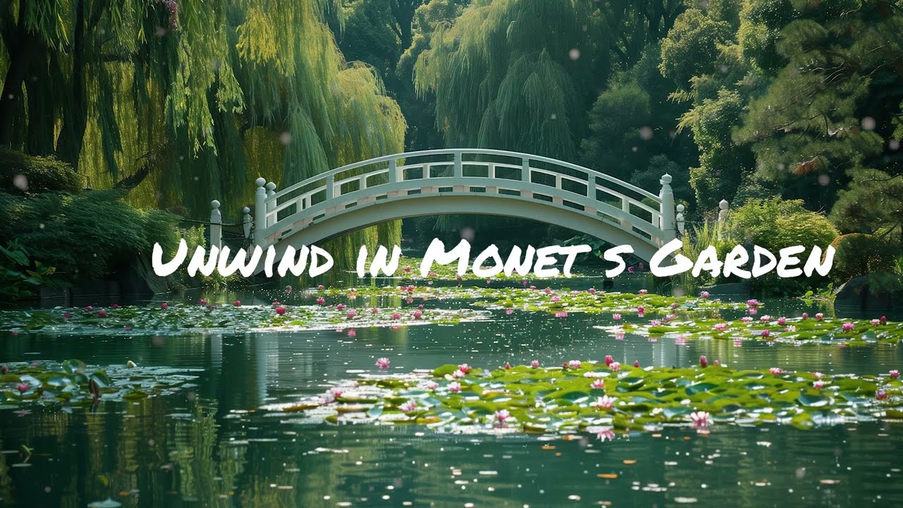 Unwind in Monet's Garden by the Pond with Waterlilies 🎶✨ #france #classicalmusic #monet