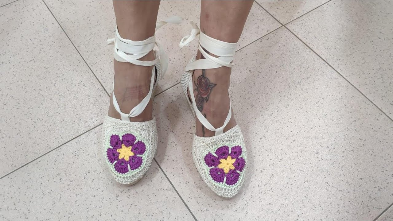 Zapatillas de esparto a crochet