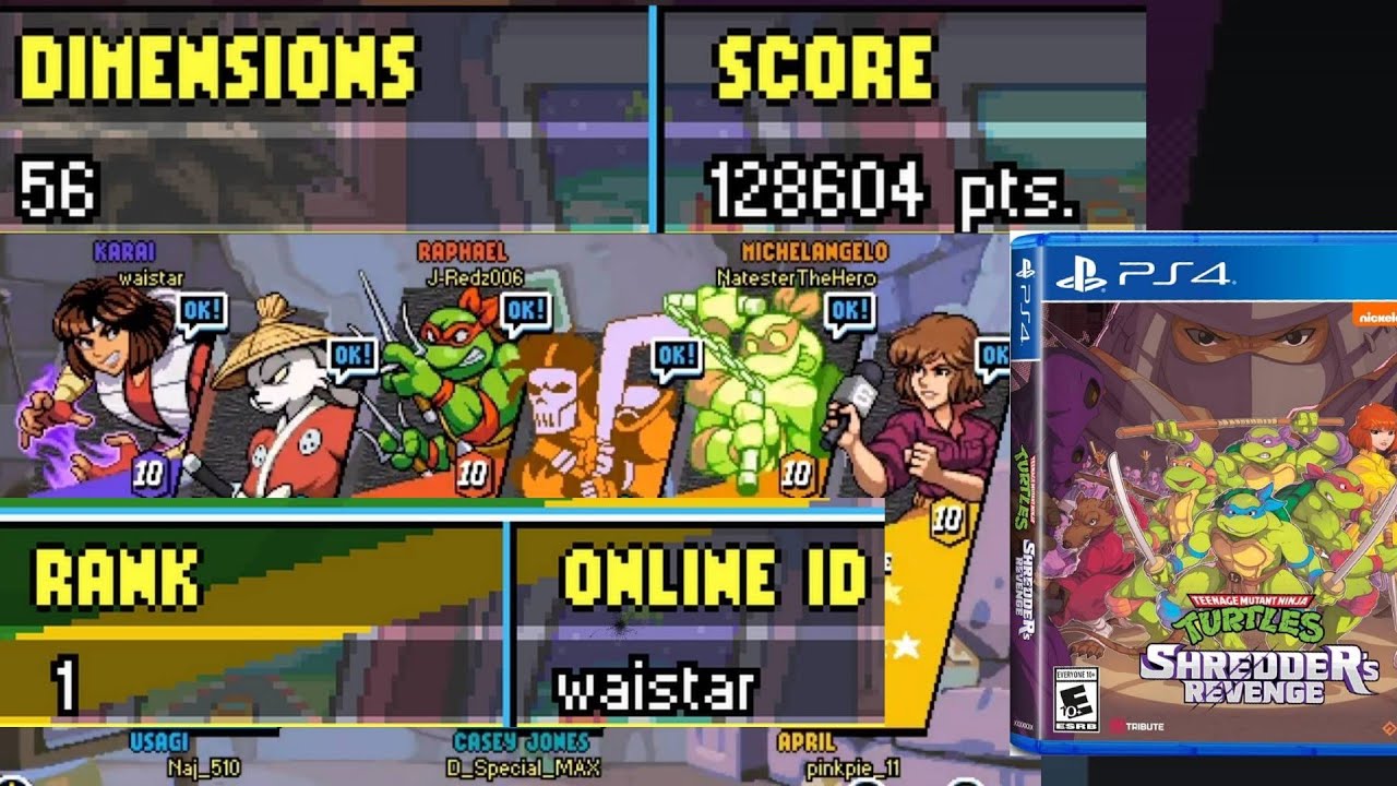 World Record. 128k. TMNT: Shredder's Revenge. Survival Highlights. Waistar.  Playstation.