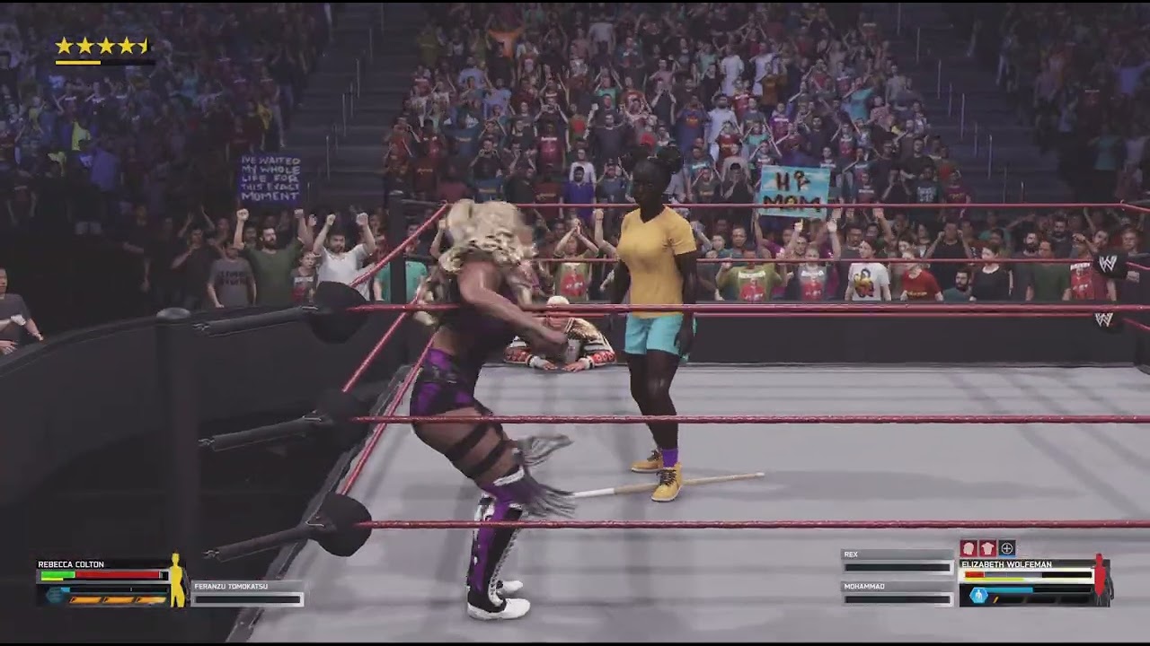 WWE 2K25 Rebecca Colton (A.T.A. Skin)  Vs. Elizabeth Wolfeman Last Woman standing Match|PS5 Gameplay