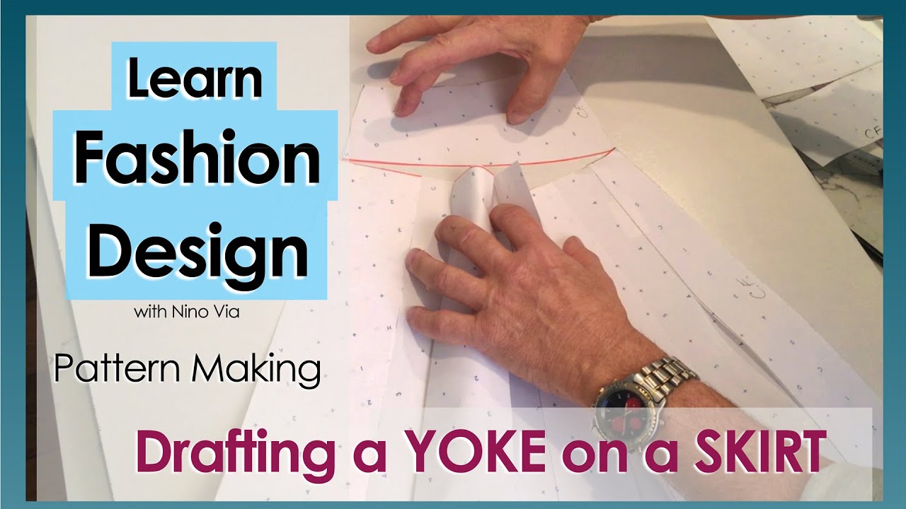 How To Draft A Yoke On A Skirt ~ Pattern Making In Fashion Designing ~ Learn Fashion Design ONLINE.