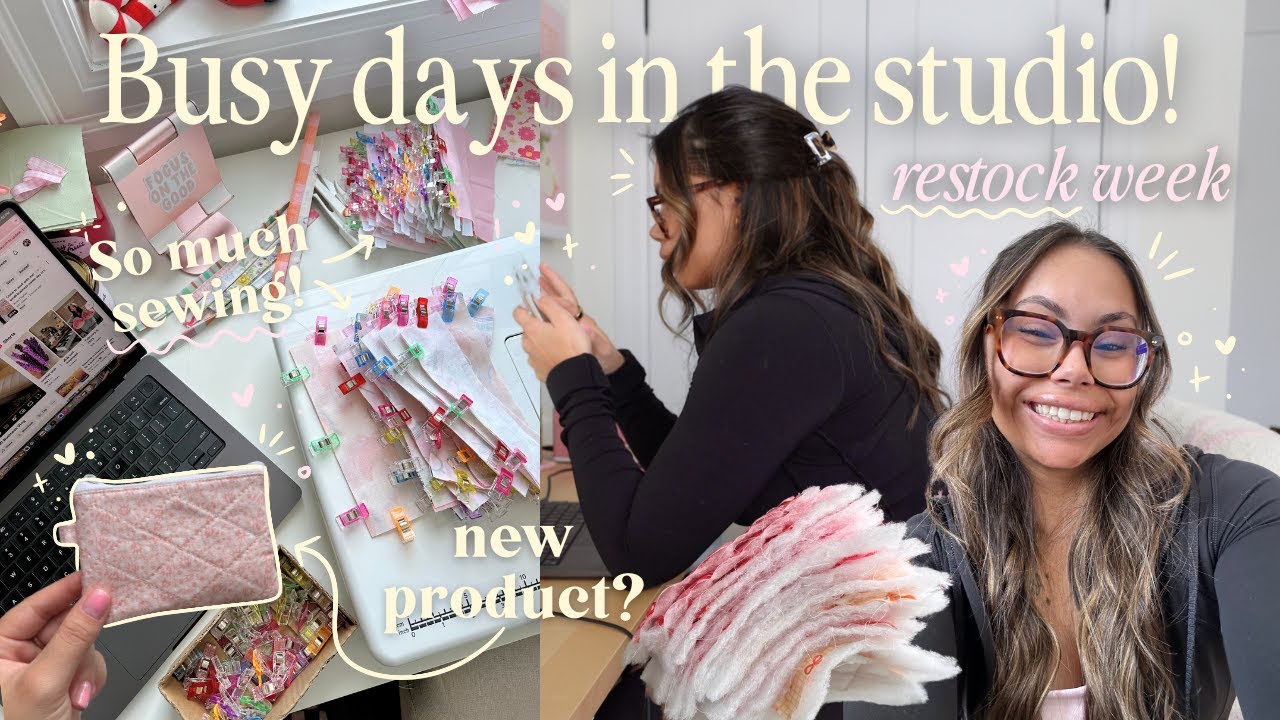 Spend a busy week with me sewing for 3 days 🧵✨🎧 Getting ready to restock my small handmade business!