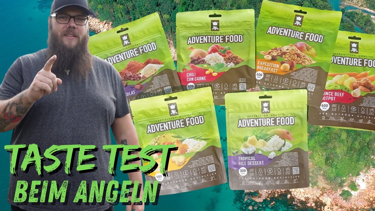 ADVENTURE FOOD beim Angeln getestet / 6 Sorten / 7 vs. Wild / Anglerschmiede / Taste-Test / MRE Test