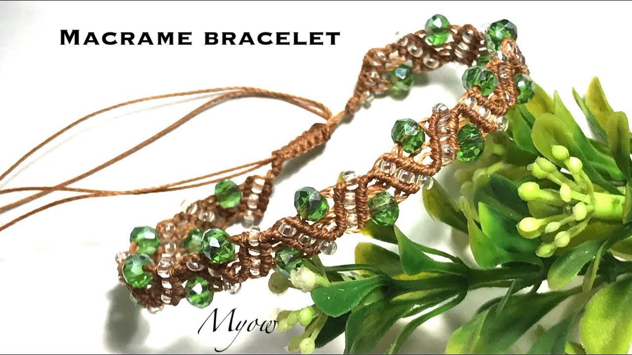 HOW TO MAKE SIMPLE MACRAME BRACELET WITH BEADS AND CRYSTAL - MYOW 220