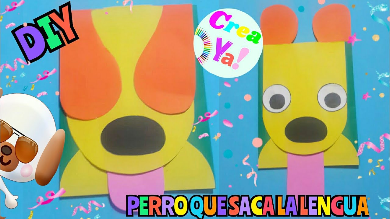 Tarjeta de perro que saca la lengua 🐶 Haz esta tarjeta súper divertida para regalar ❤ Tutorial