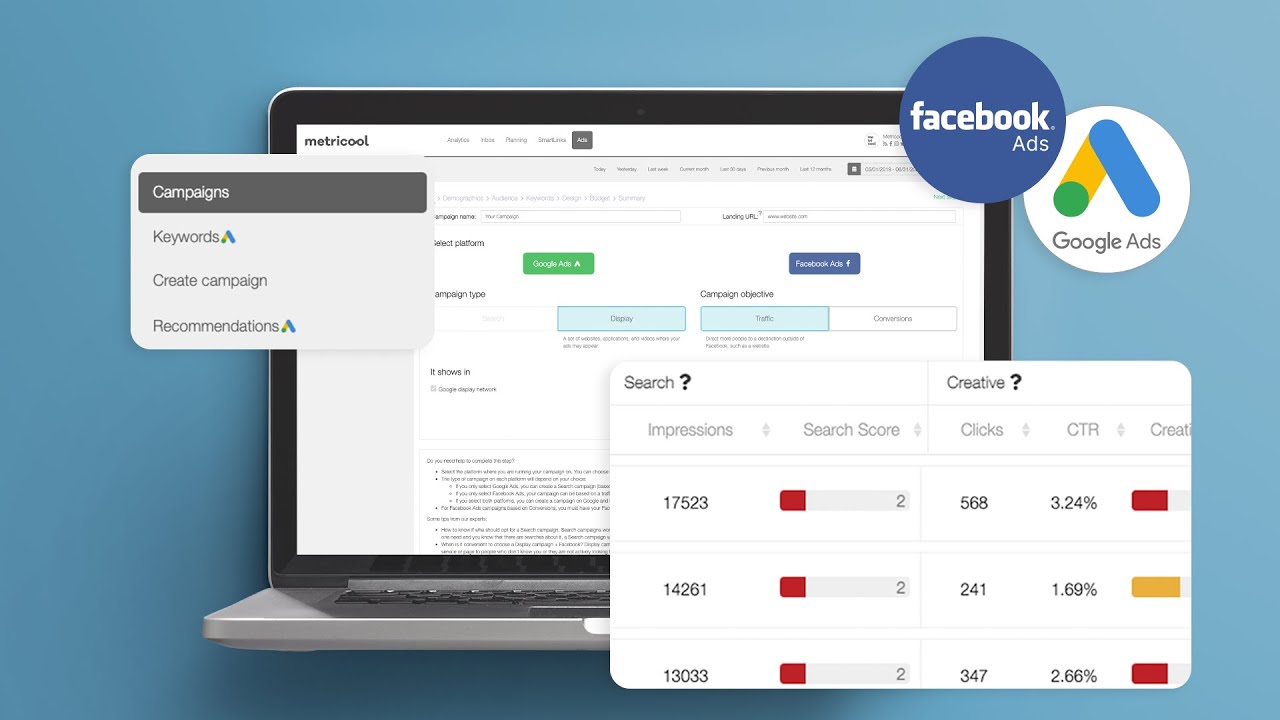 How to Manage Facebook Ads and Google Ads with Metricool | METRICOOL TUTORIAL