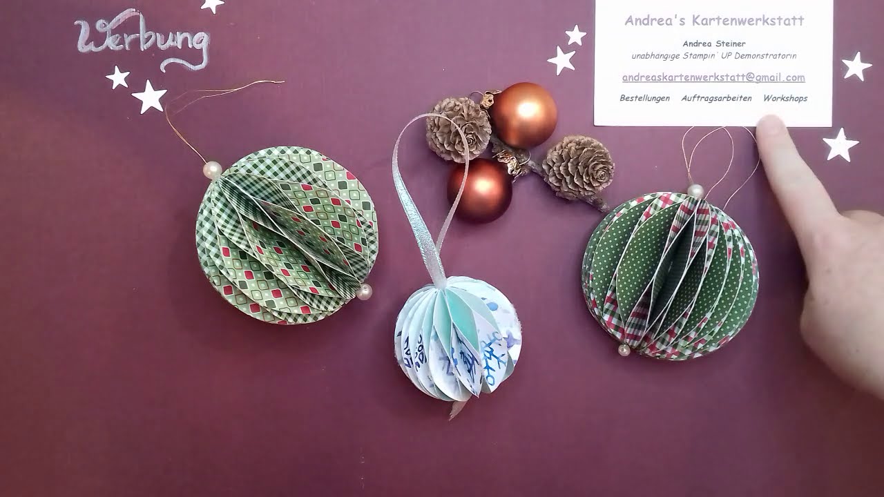 Kugel mit tollem 3-D-Effekt - Weihnachtsdeko - Andrea's Kartenwerkstatt - Stampin' Up!®