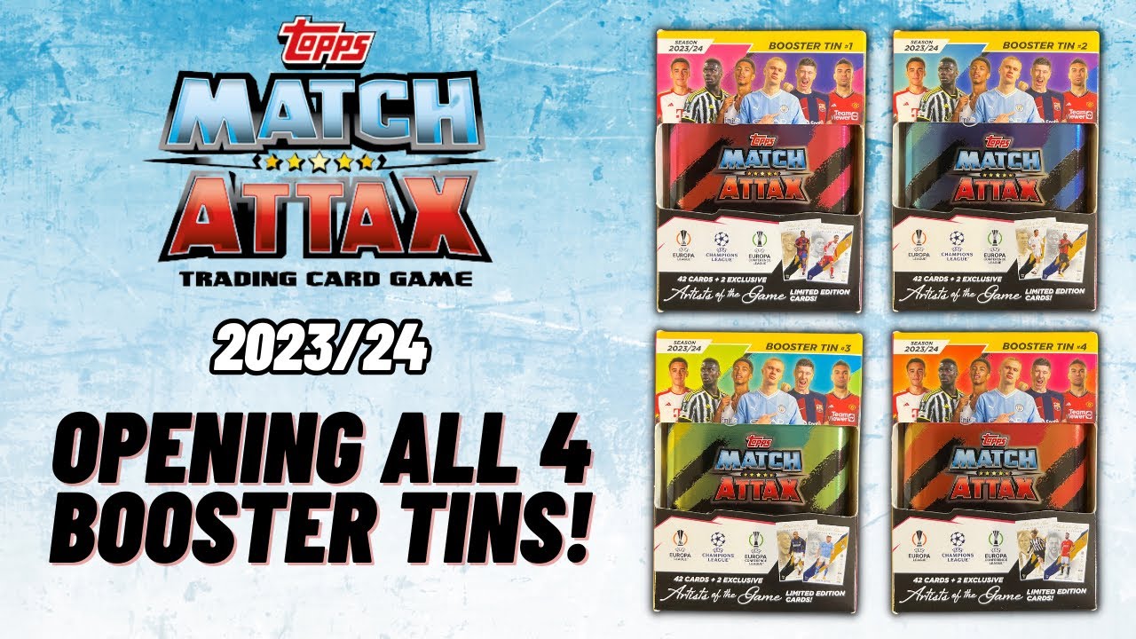 NEW! Topps Match Attax 2023/24 booster tin opening! All four tins!