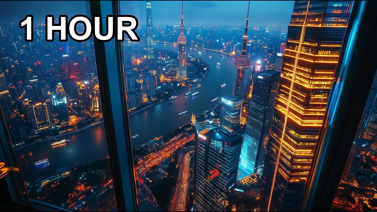 1 HOUR Shanghai Skyline Night 🌃 | Uplifting Lofi for Success & Midnight Work Focus (Loop)