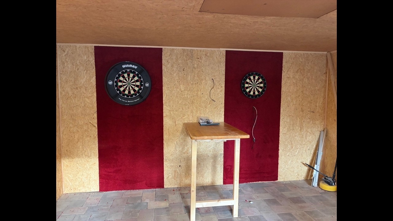 DIY Dart Oche mit LED Beleuchtung und klappbar (Teil 1) | Neue Dartwand ist extrem leise