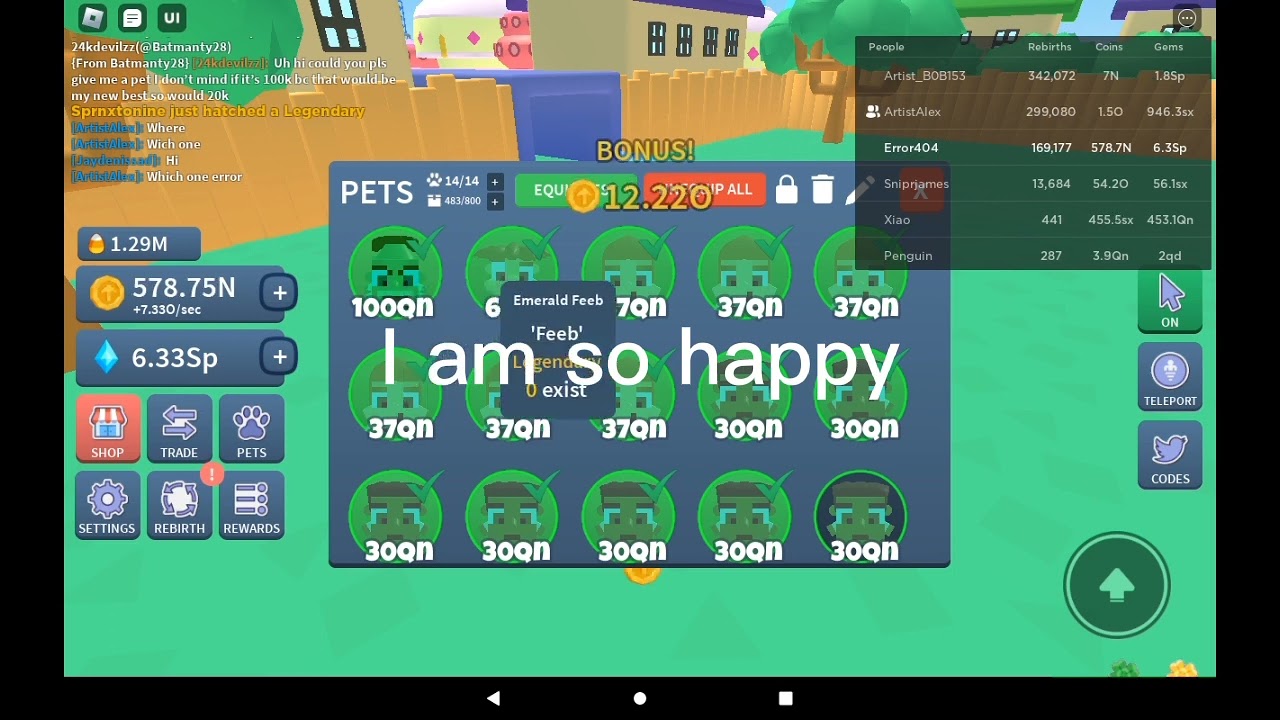 I HATCH NEW EMERALD MYTHIC AND ALSO LEGENDARY MINING CLICKER SIMULATOR