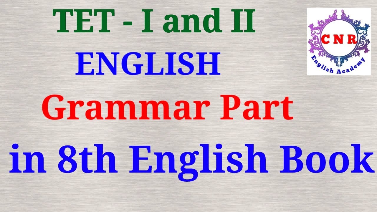 TNTET Paper 1 & 2 Important Grammar 8th Std English Book