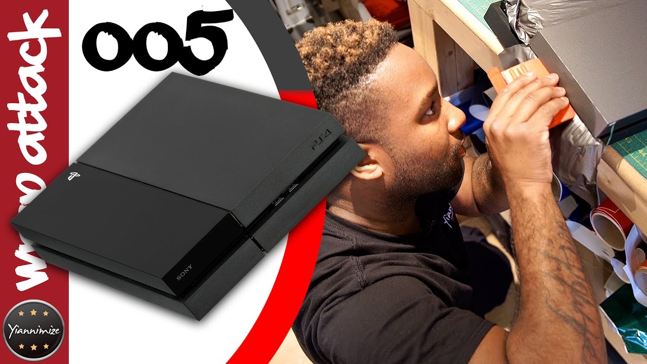 PS4 Console Wrapped in Red and Grey | Wrap Attack 005