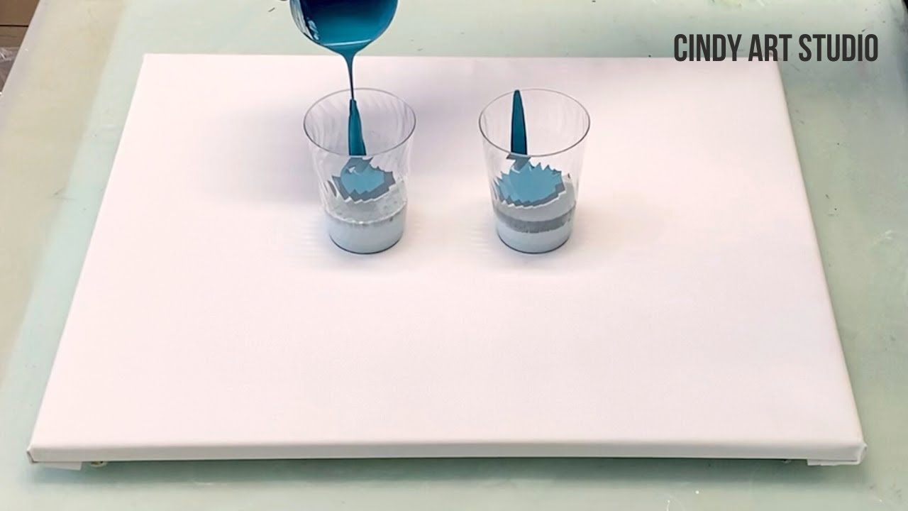 Acrylic double flip cup pour. Acrylic left over pouring for beginners. Acrylic pouring abstract art