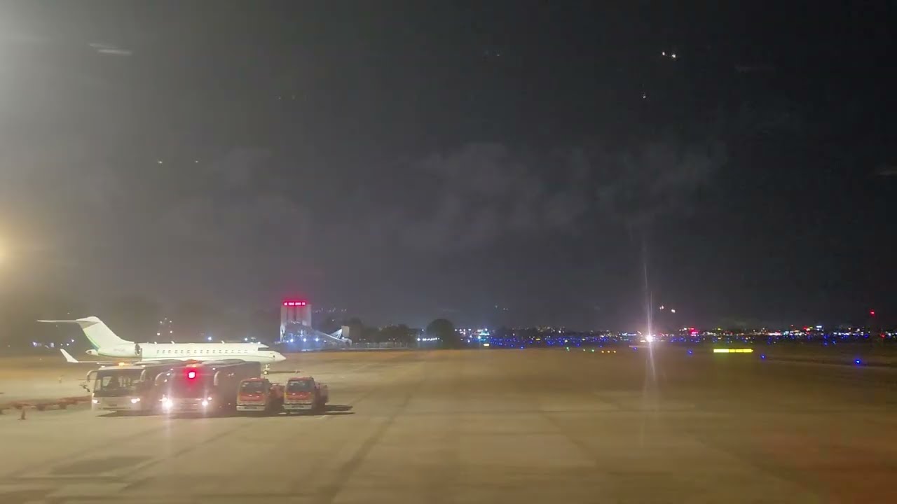 DEL - SGN - Air India - Descent, landing, and taxi at night in Ho Chi Minh City, Vietnam - May 2025