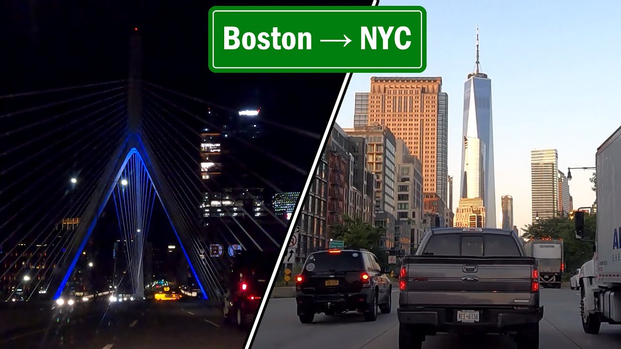 Nighttime Highway Driving Boston to New York City (4 Hours)
