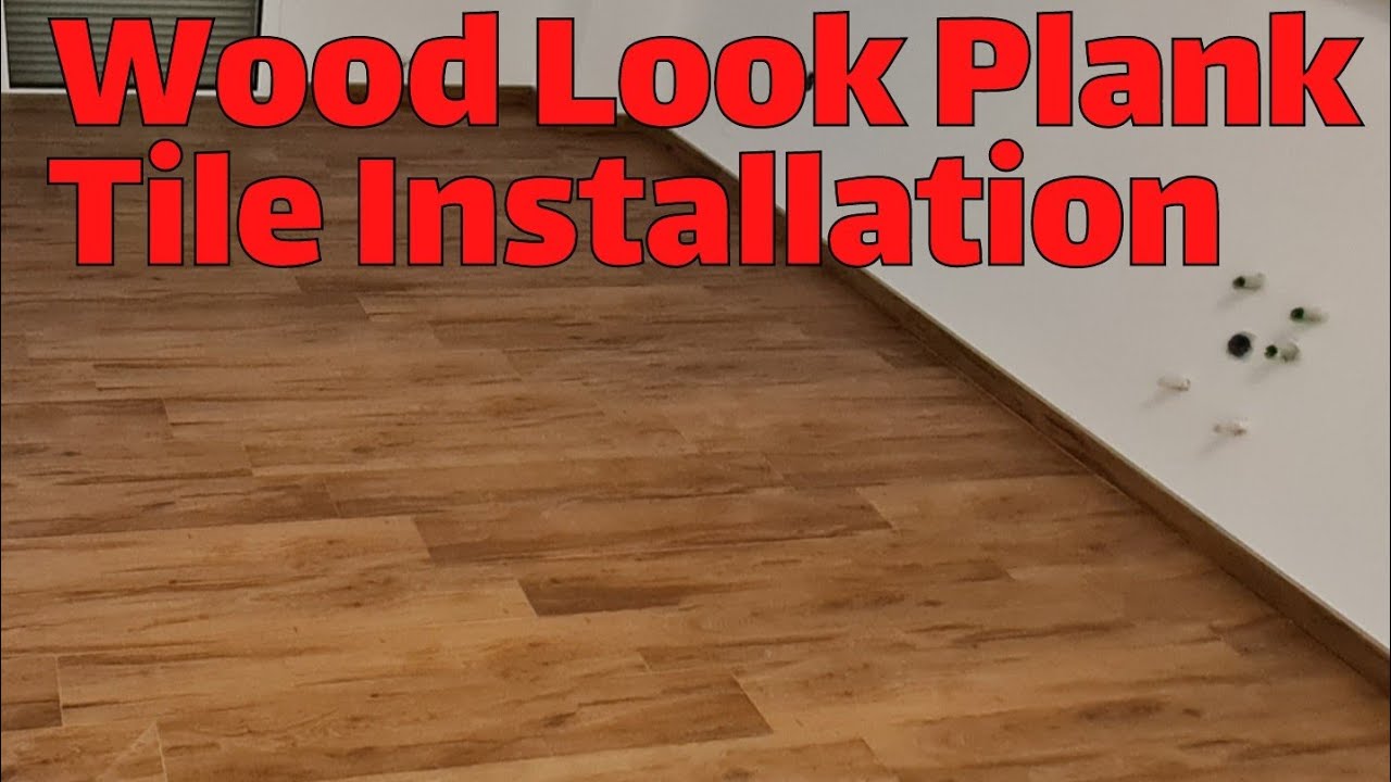 Wood Look Plank Tile Installation in Living Room (Time Lapse)
