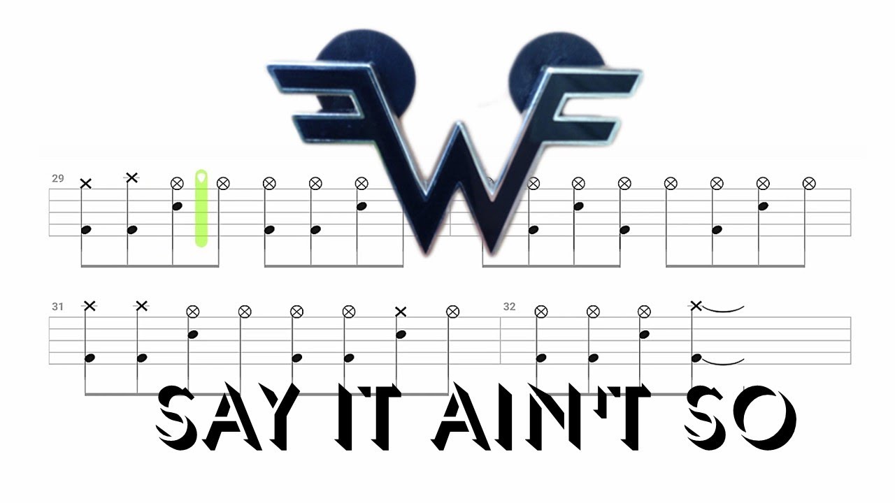 Weezer - Say It Ain't So (🔴 Drum Notation | Tutorial)@chamisdrums Bass Tabs on @ChamisBass