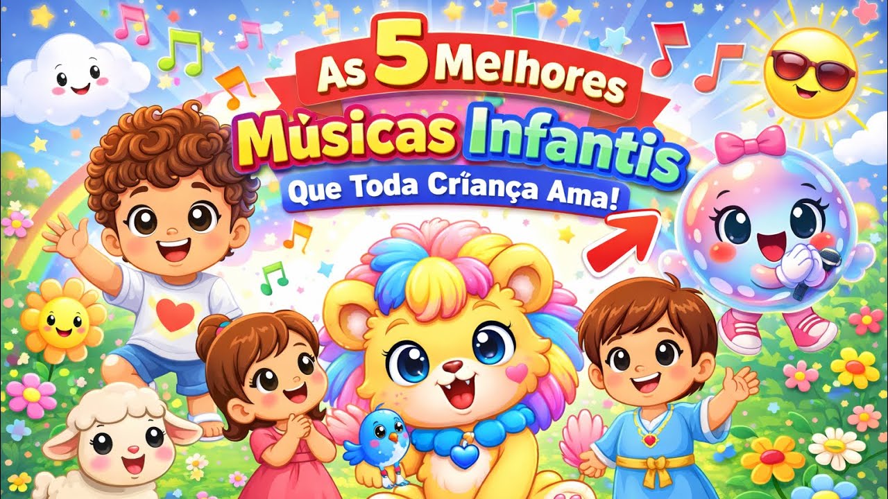 🌟As 5 Melhores Músicas Infantis💚 Fazem as Crianças Cantarem, Pularem e Sorrirem! 🎶🌈