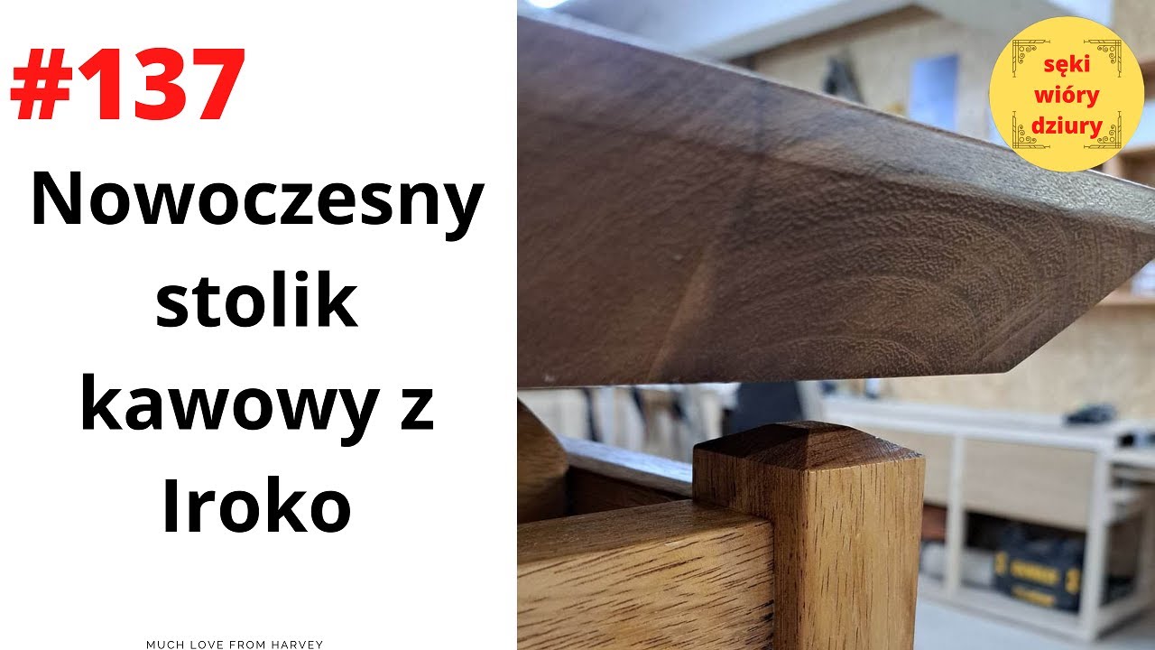 #137 Ciekawy stolik kawowy z Iroko. Egzotyk z Afryki.