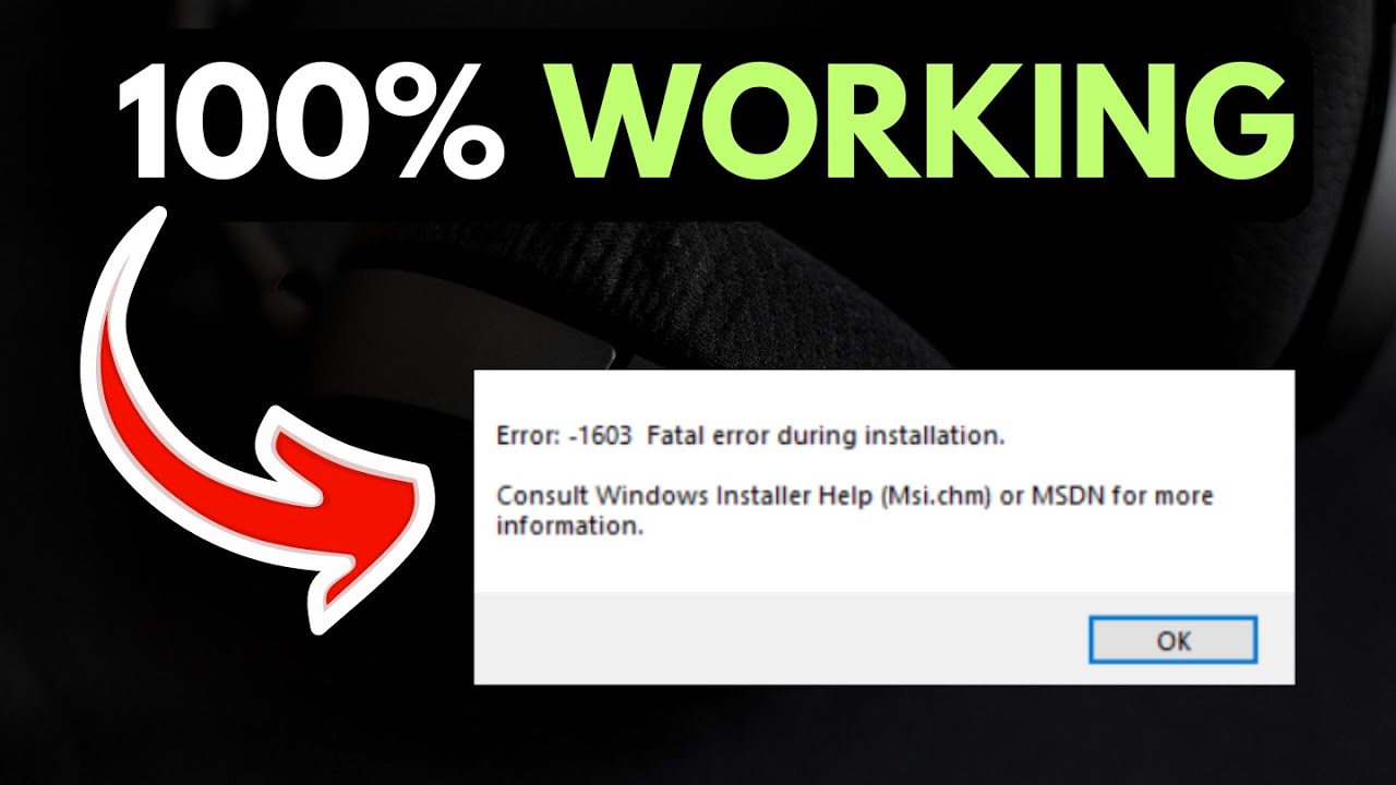 Install error 1603 Fatal error during installation on Windows 11 FIXED