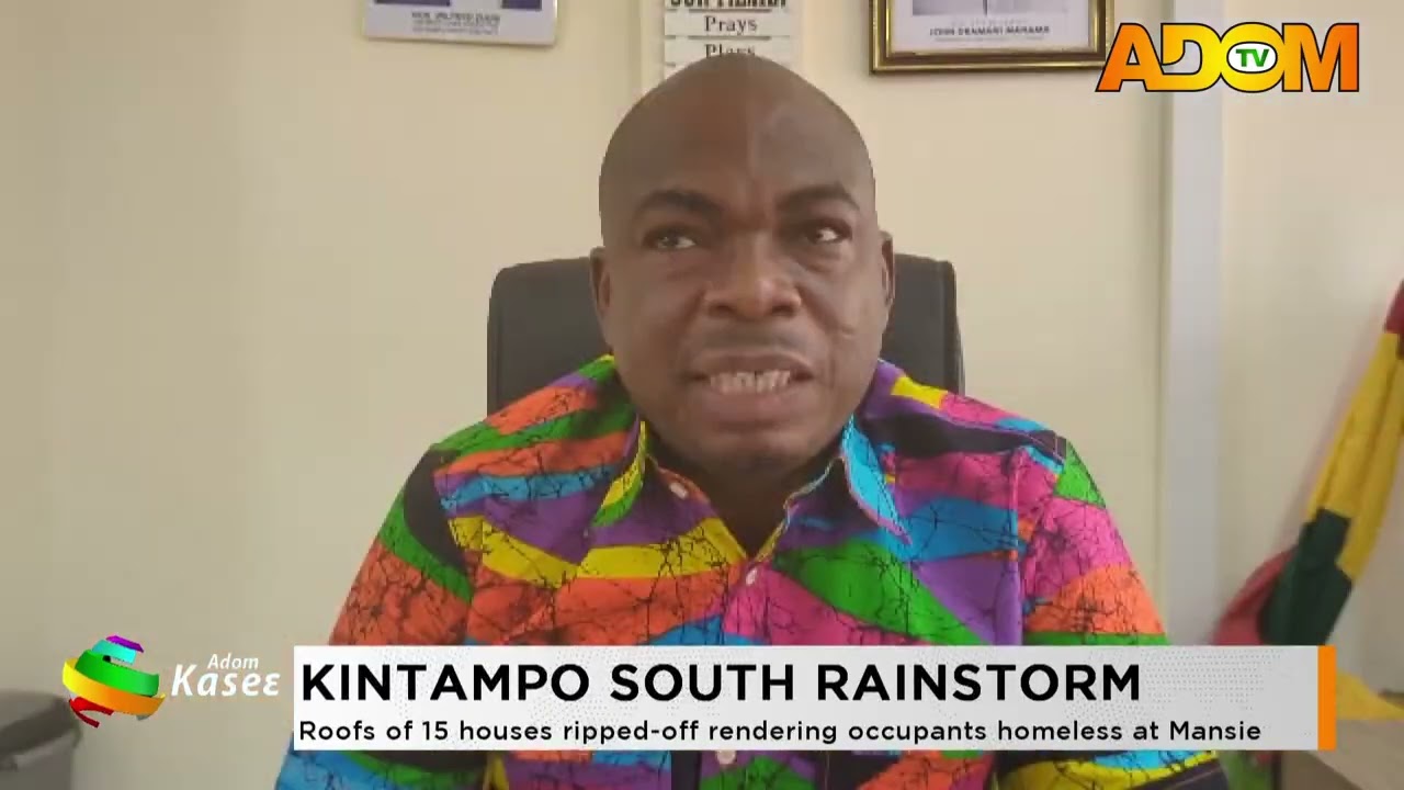 Kintampo South Rainstorm: Roofs of 15 houses ripped off render occupants homeless at Mansie