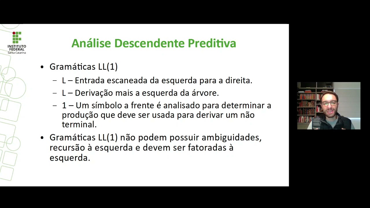 Compiladores - Aula 10 - Análise Sintática Descendente