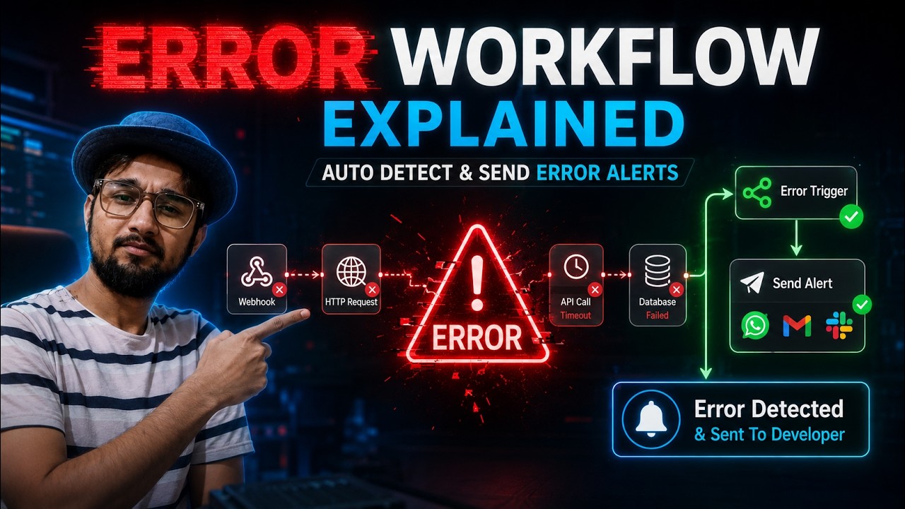 🚨 n8n Error Workflow Explained | Auto Detect & Send Error Alerts