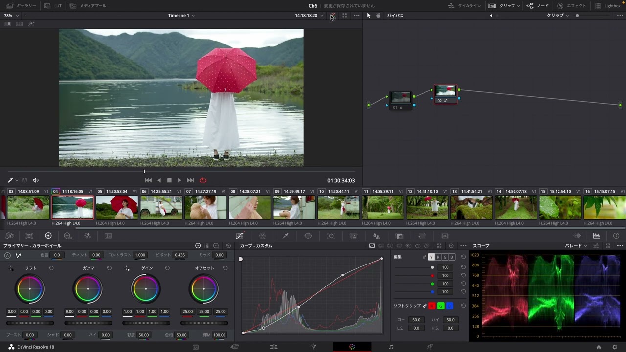 明るさを調整しよう カーブ -『DaVinci Resolve よくばり入門 18対応』解説動画