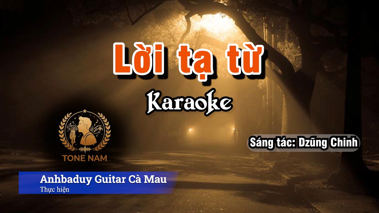 Lời tạ từ | Dzũng Chinh | Karaoke | Tone Nam - Cm | Anhbaduy Guitar - Cà Mau