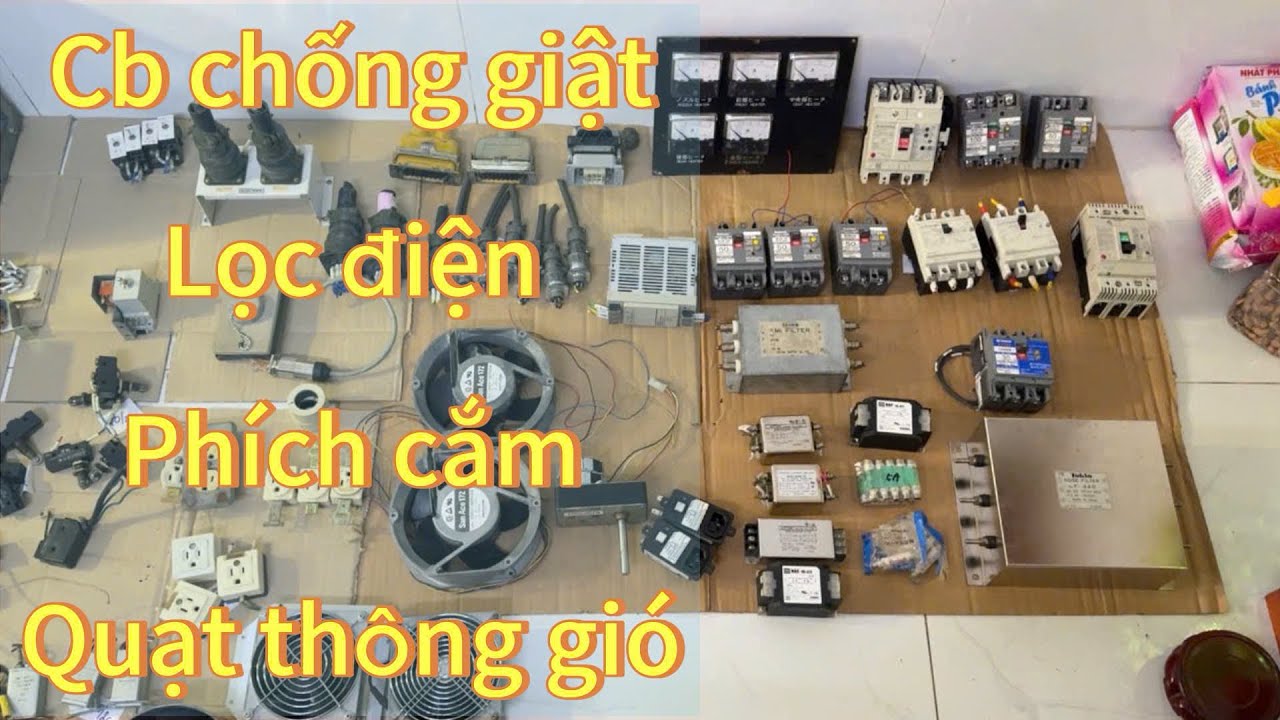 Lô hàng công nghiệp nhật tháo máy - cb chống giật, giắc cắm điện, lọc điện, công tắc 