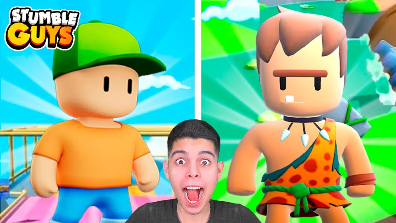 ESQUELETO QUER EVOLUIR PARA UM HOMEM DAS CAVERNAS NO STUMBLE GUYS!