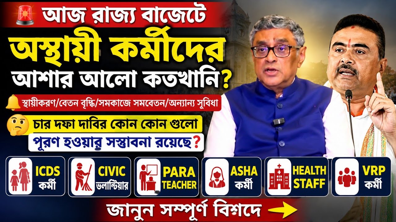 অস্থায়ী কর্মীদের রাজ্য বাজেটে আশার আলো কতখানি? Contractual Employees|Para Teacher|ICDS|SSK|MSK|ASHA