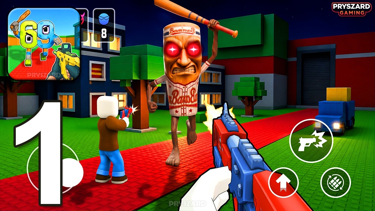 Monster Survival: Blox Shooter - Gameplay Walkthrough Part 1 - FPS Survival Game (iOS, Android)