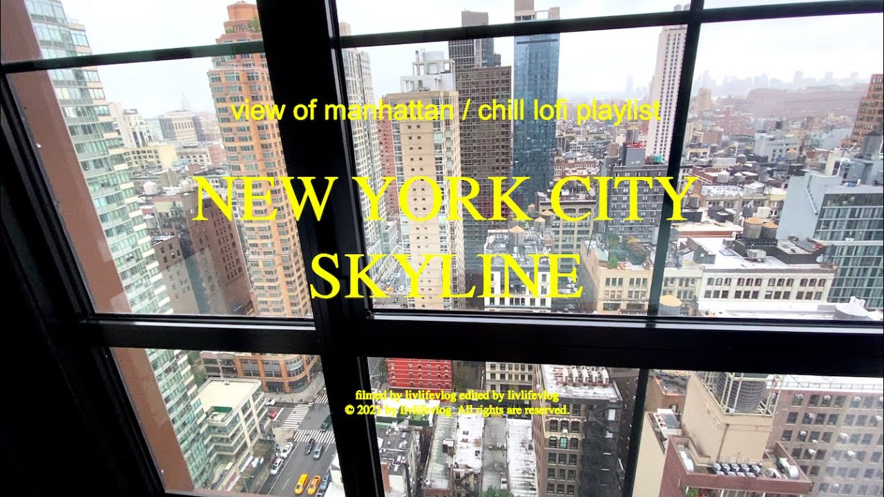 NYC skyline view of Manhattan. chill music to work and study to #playlist