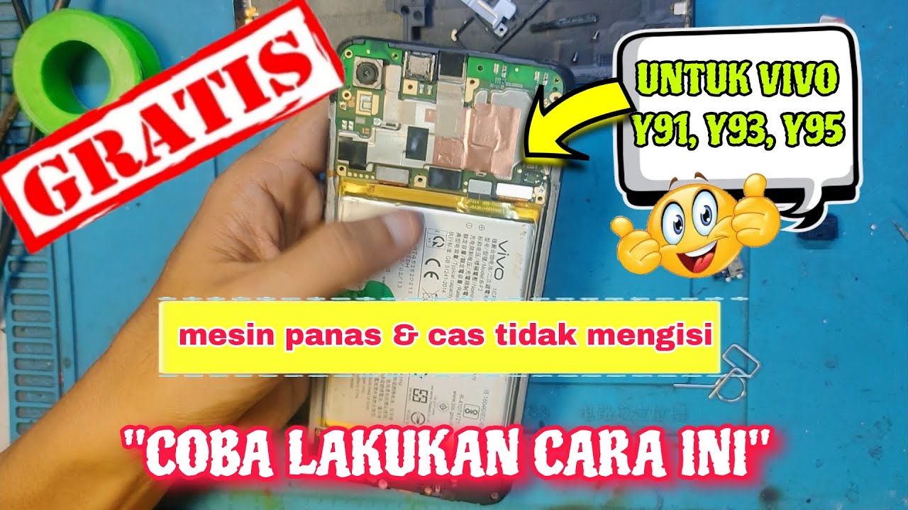 Cara Atasi Cas Tidak Nambah dan Mesin Panas Vivo Y91, Y93, Y5 (Tips, Tutorial Gratis).