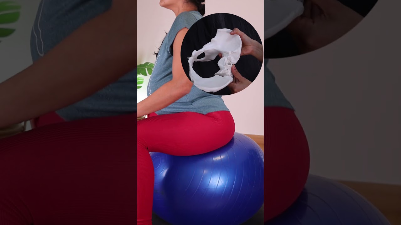 Pelvic Tilts on the Birthing ball - Good Exercise For 3rd Trimester #prenatalyoga