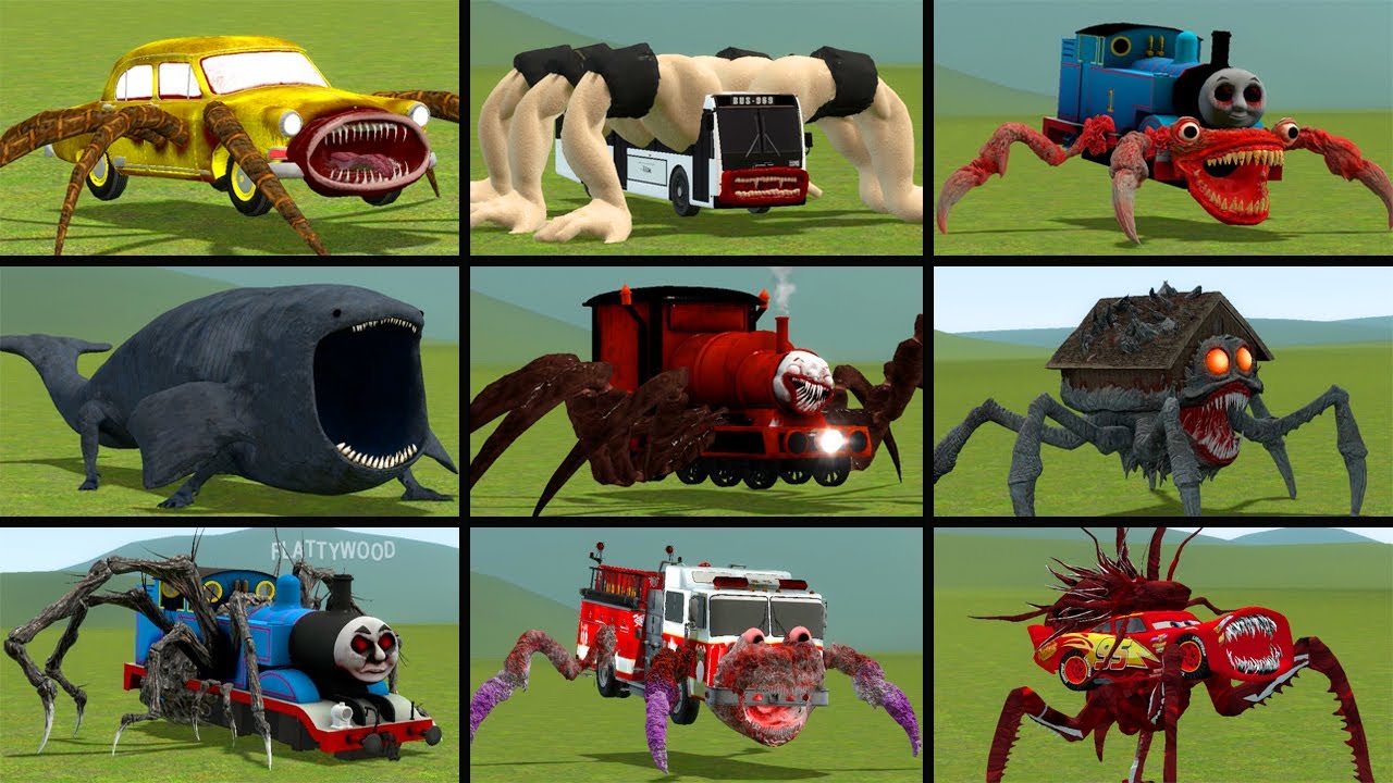 CAR EATER, BUS EATER, TRAIN EATER, MONSTER HOUSE, CHOO CHOO CHARLES, MCC QUEEN MONSTER IN GMOD!!
