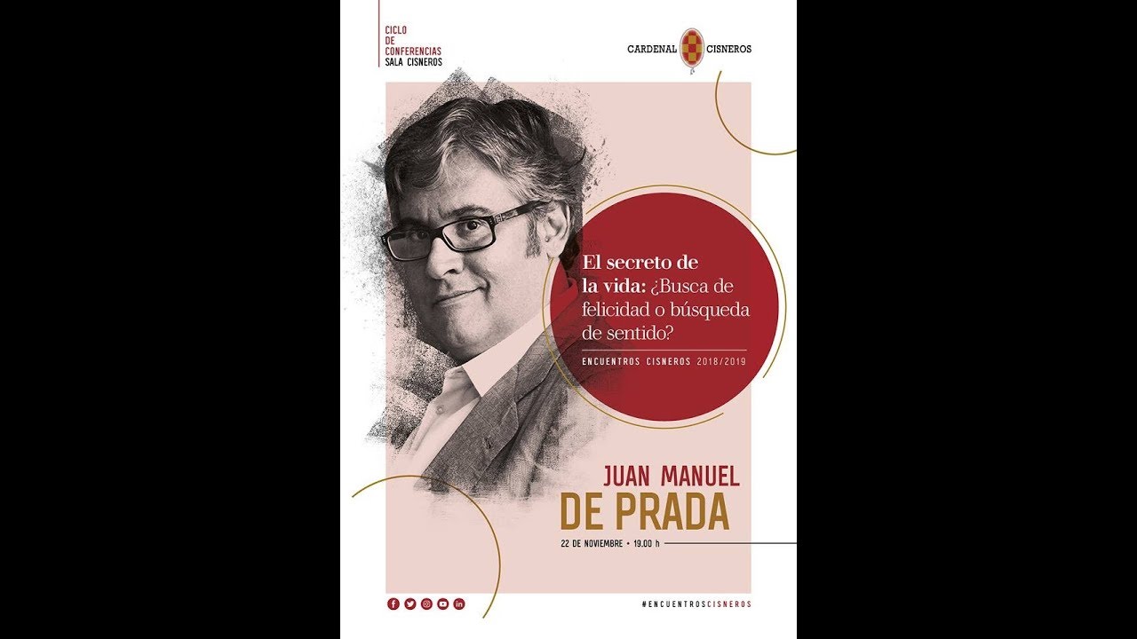 Juan Manuel de Prada, protagonista de la segunda conferencia del ciclo ‘La esencia de vida’