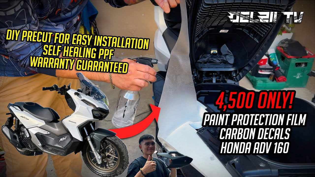 DIY INSTALLATION NG PAINT PROTECTION FILM AT CARBON DECALS SA HONDA ADV 160 | MAS NAKAMURA AKO DITO!