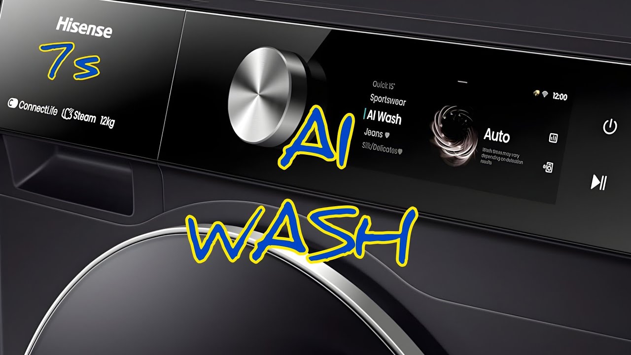 AI Wash Hisense 7s WF7S1247BB Washing Machine. #asmr #laundry #washingmachine 